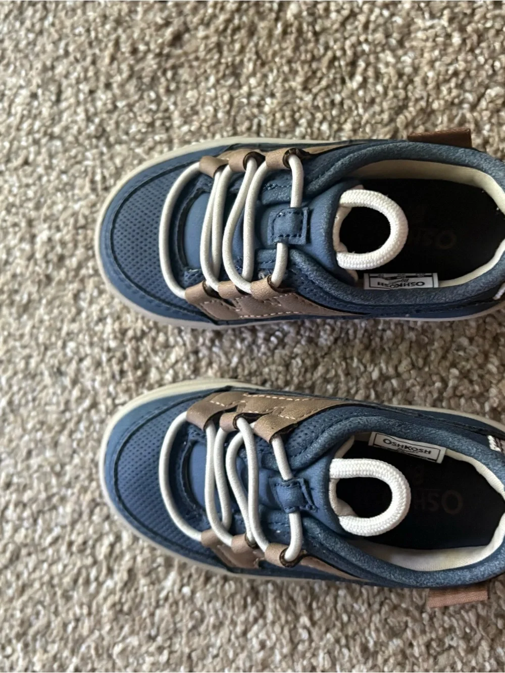 OshKosh B'gosh Navy and Brown Kids Sneakers